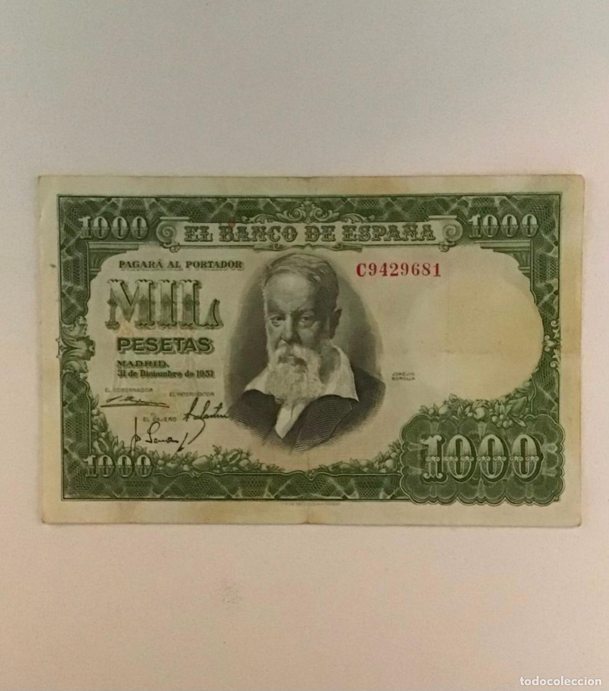 Billetes espa&ntilde;oles: BILLETE DE 1000 PESETAS DE 1951 - Foto 1