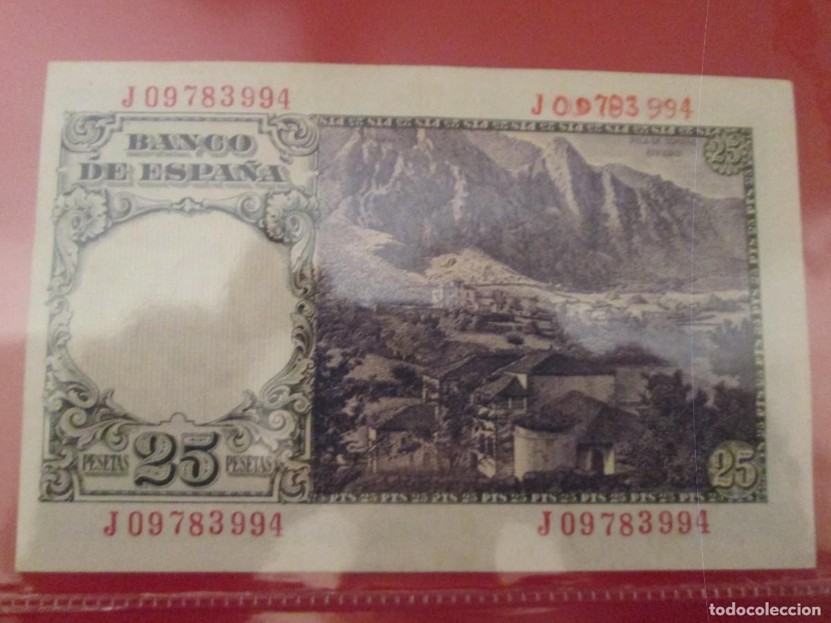 Billetes espa&ntilde;oles: VARIANTE CON ERROR DE IMPRESION 25 PESETAS 1946 EBC+++ - Foto 3