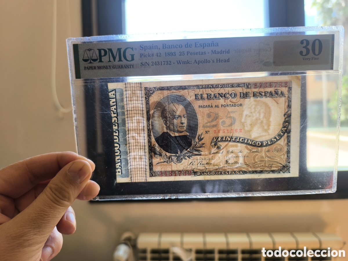 Billetes espa&ntilde;oles: 25 pesetas 1893 PMG 30 - Foto 3