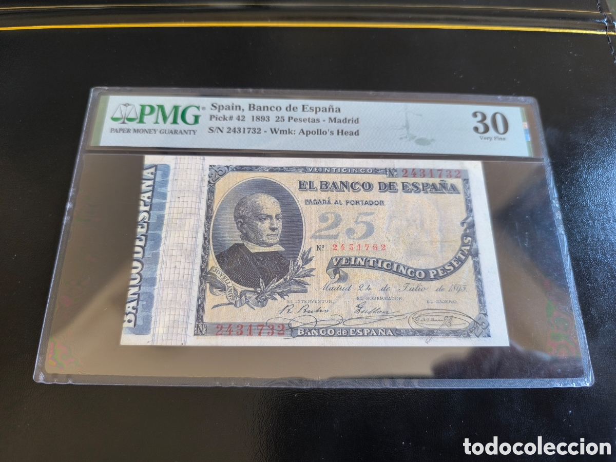 Billetes espa&ntilde;oles: 25 pesetas 1893 PMG 30 - Foto 1