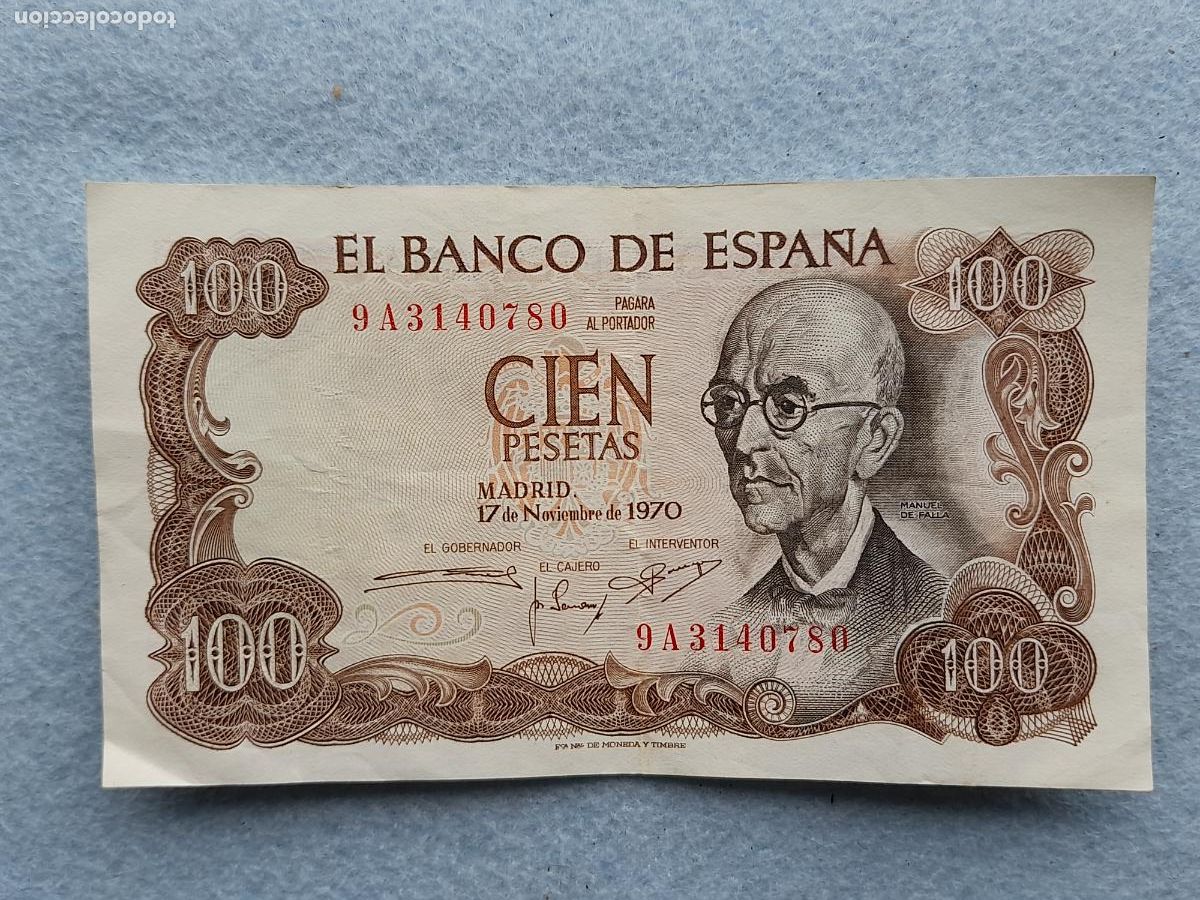 Banconote spagnole: Serie Especial 9A. 100 Pesetas. Madrid, 17 de Noviembre de 1970.