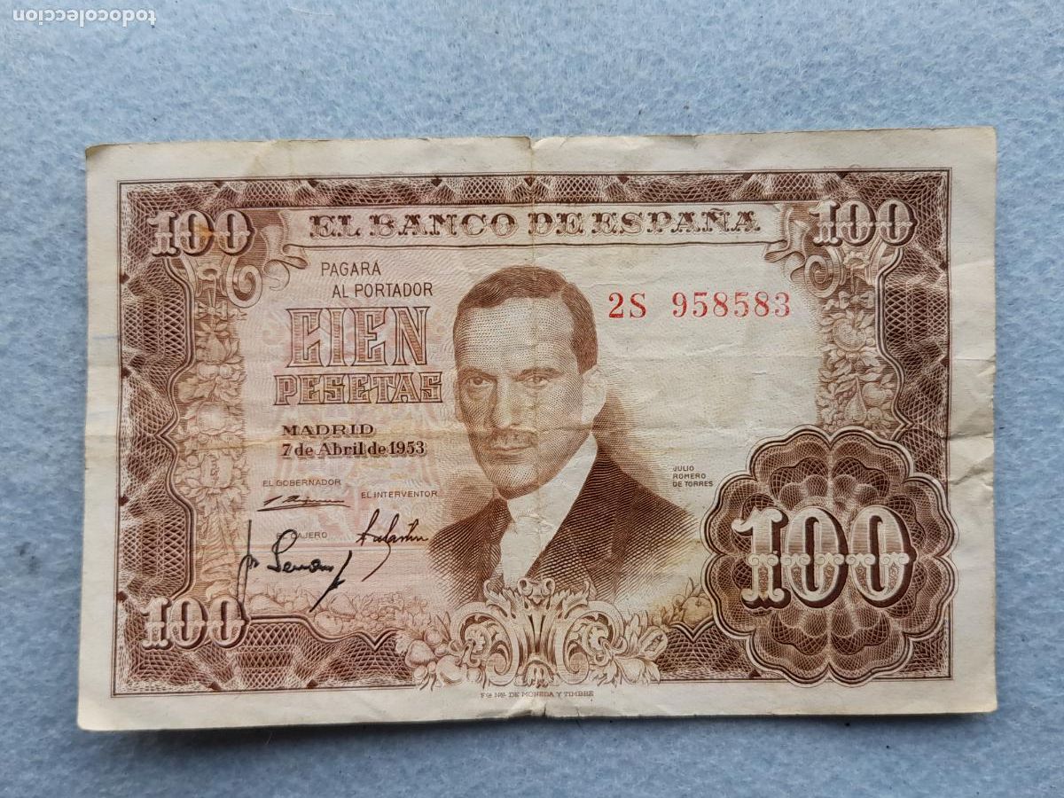 Billetes espa&ntilde;oles: Estado Espa&ntilde;ol. 100 Pesetas. Madrid, 7 de Abril de 1953.