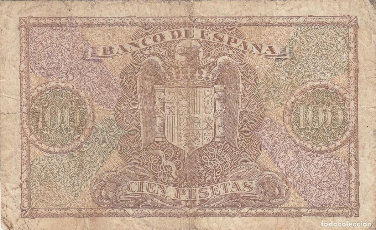 Billetes espa&ntilde;oles: BILLETE: 100 PESETAS 1940 - SERIE E - Foto 2