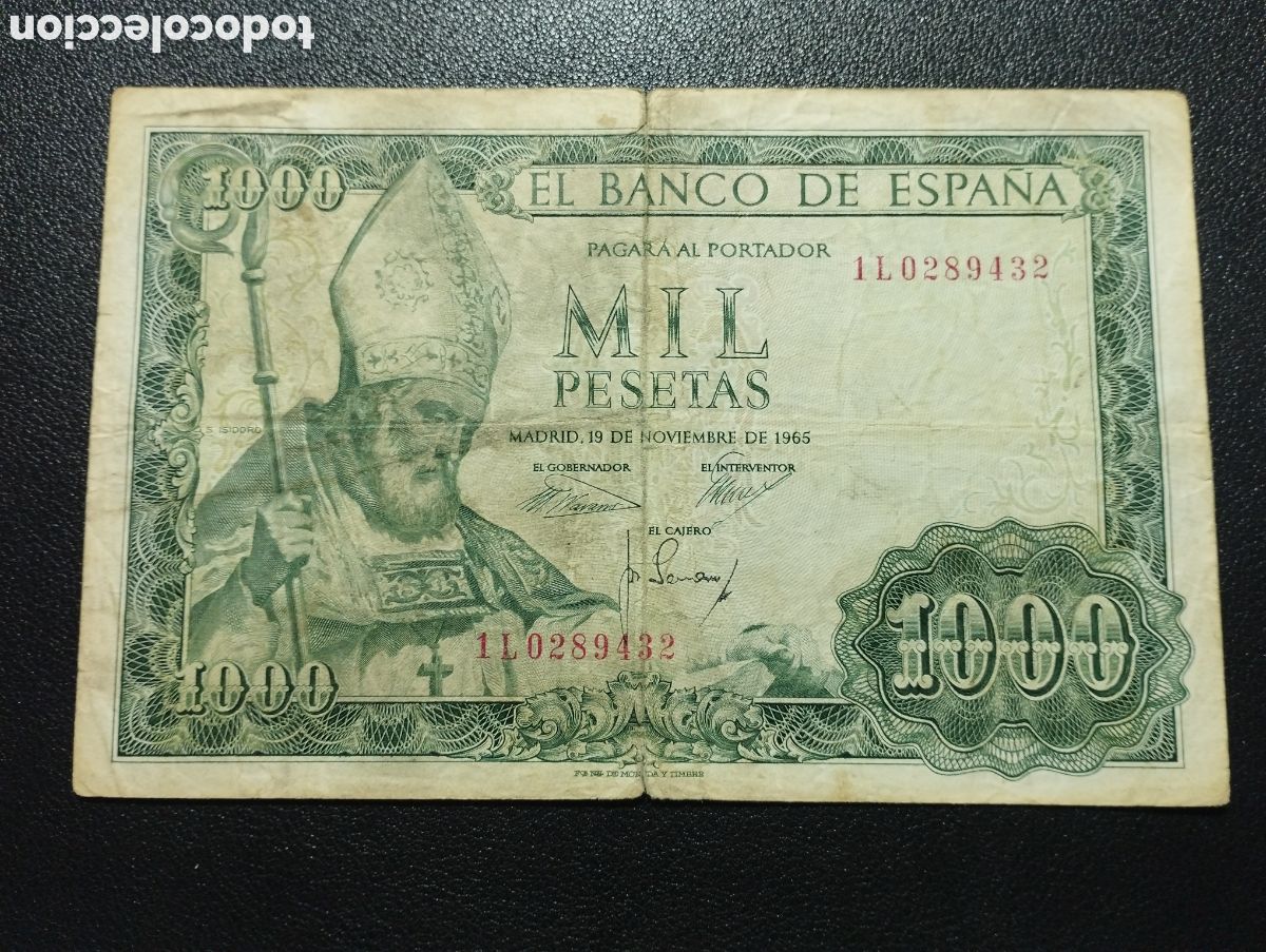 Billetes espa&ntilde;oles: Espa&ntilde;a 1000 pesetas 1965 - Foto 1