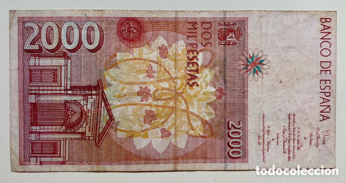 Billetes espa&ntilde;oles: Billete 2000 Pesetas 1992 - Foto 2