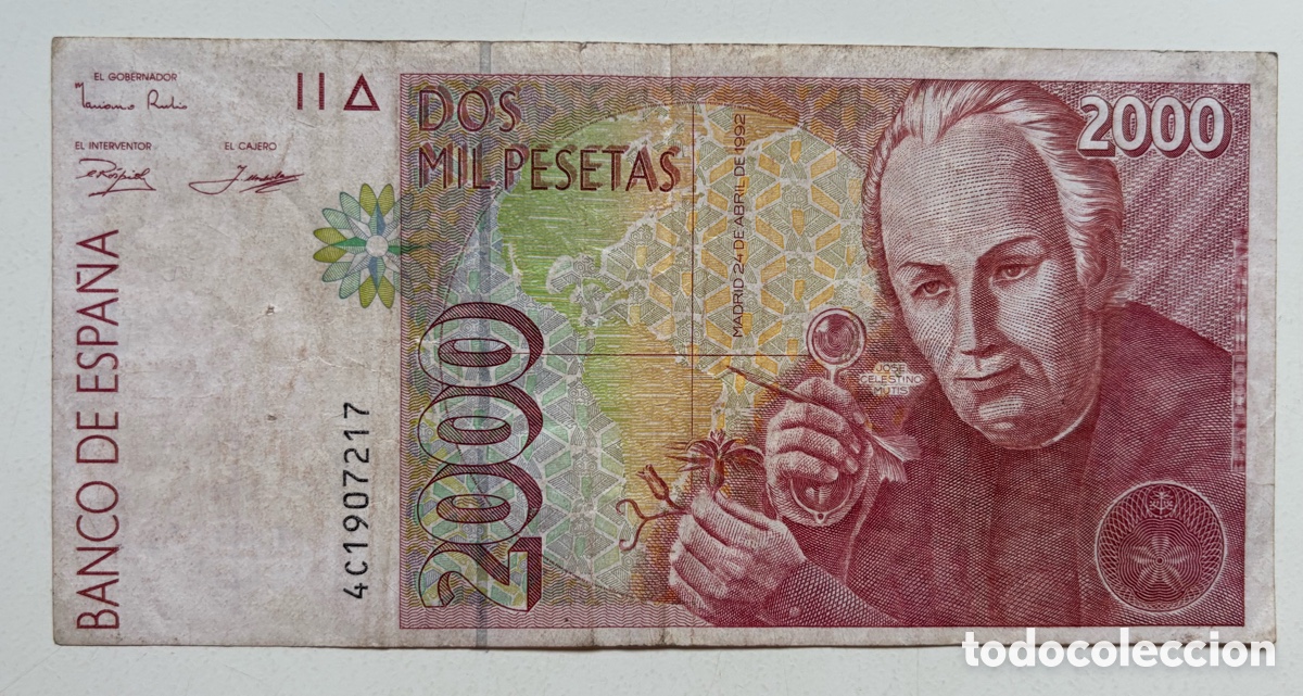 Billetes espa&ntilde;oles: Billete 2000 Pesetas 1992 - Foto 1