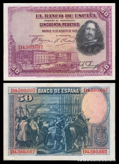 Notas espanholas: Espa&ntilde;a 50 Espa&ntilde;a 15-8-1928 Pick 75b