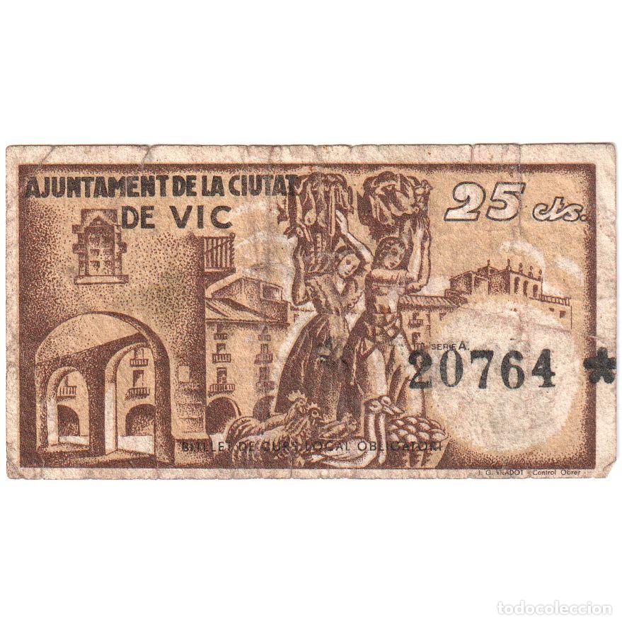 Billetes espa&ntilde;oles: [#1294458] Espa&ntilde;a, 25 Centimes, 1937, BC - Foto 2