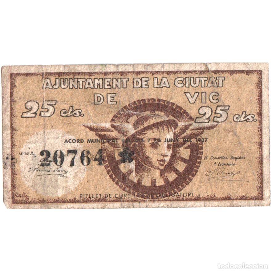 Billetes espa&ntilde;oles: [#1294458] Espa&ntilde;a, 25 Centimes, 1937, BC - Foto 1