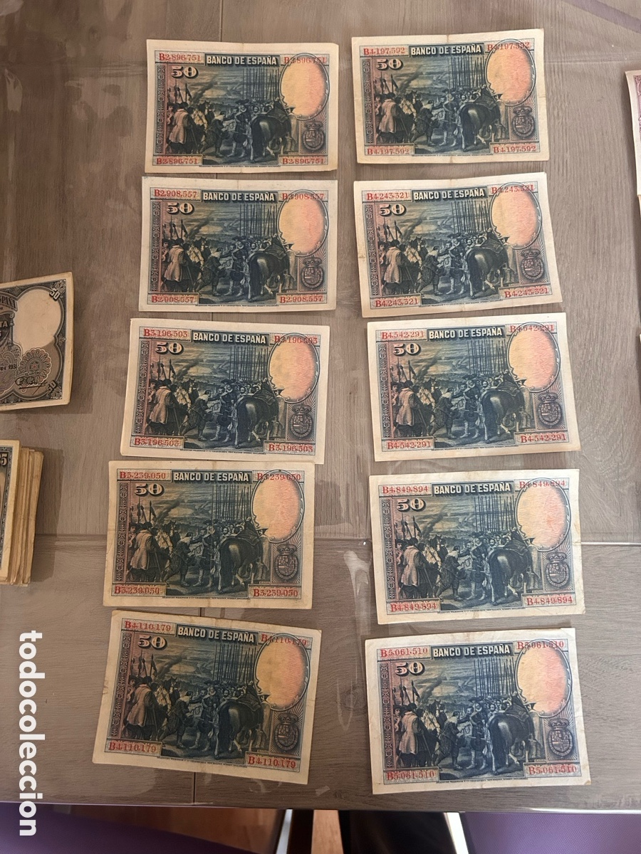 Billetes espa&ntilde;oles: 10 billetes del 15 agosto de 1928 - Foto 2