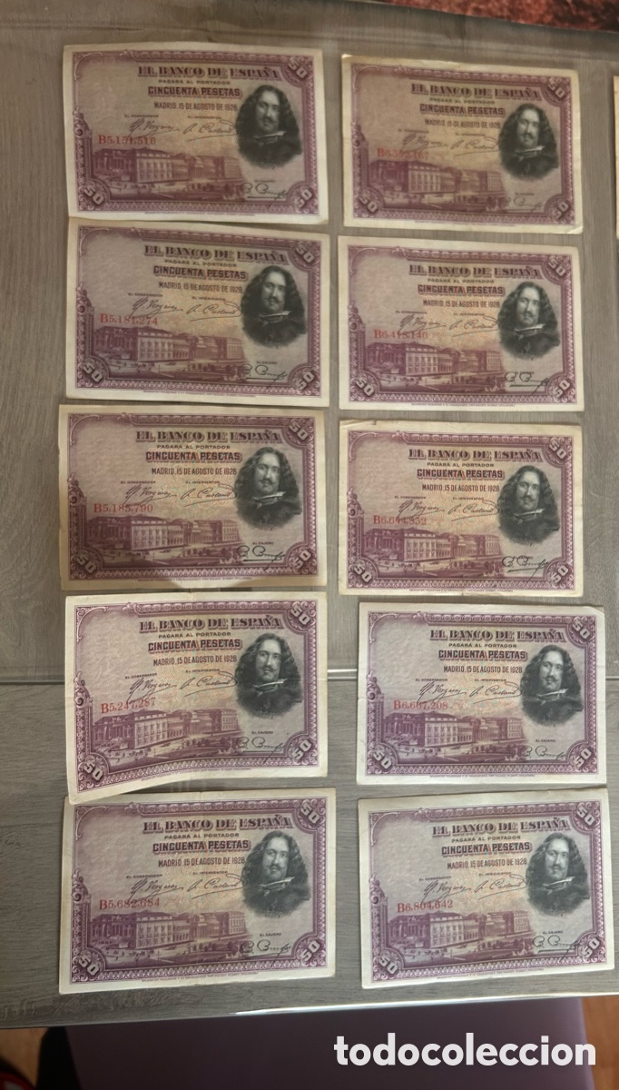 Billetes espa&ntilde;oles: 10 billetes 15 agosto 1928 - Foto 1