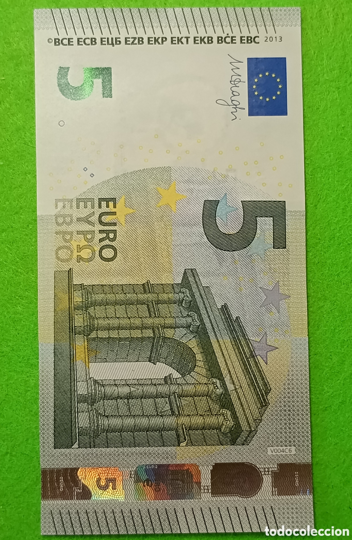 Spanische Banknoten: Un billete original de 5 euros de Espa&ntilde;a .precio por un billete