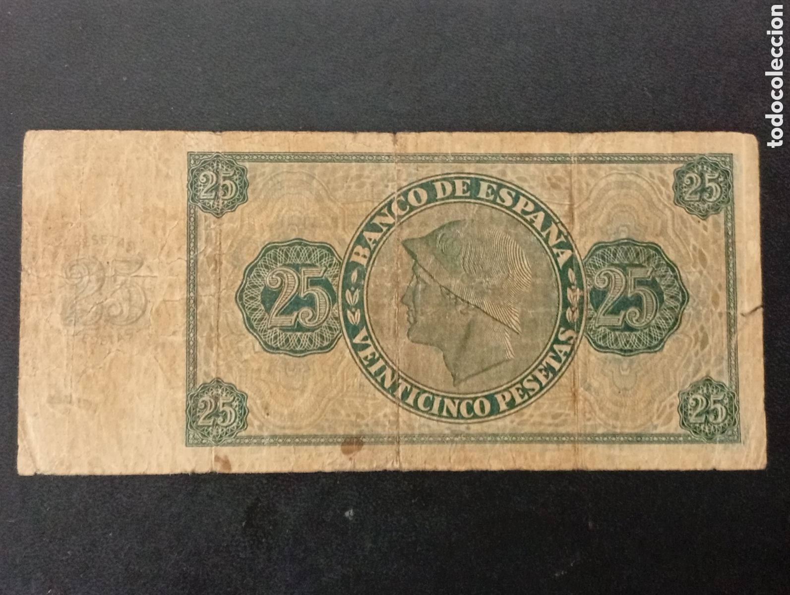 Billetes espa&ntilde;oles: Billete de 25 pesetas guerra civil 1936 Espanya