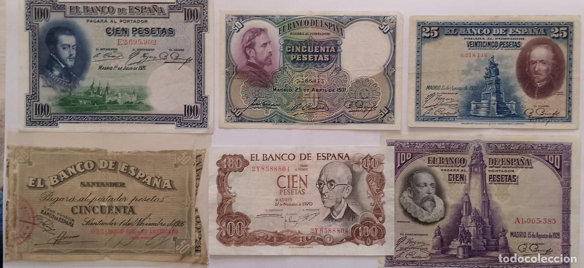 Billetes espa&ntilde;oles: LOTE DE 6 BILLETES ESPA&Ntilde;OLES - Foto 1