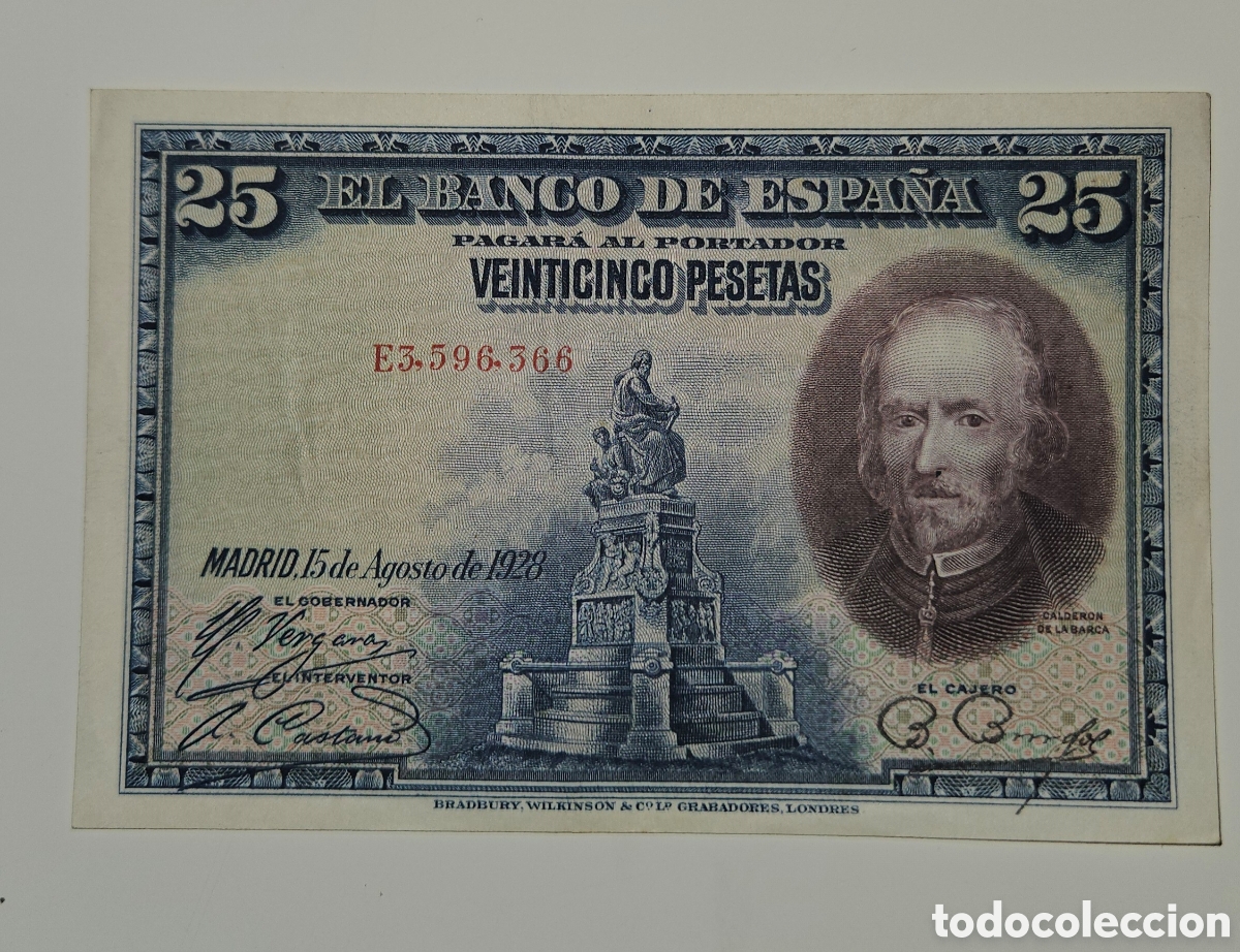 Billetes espa&ntilde;oles: Billete de 25 pesetas del 1928 - Foto 1