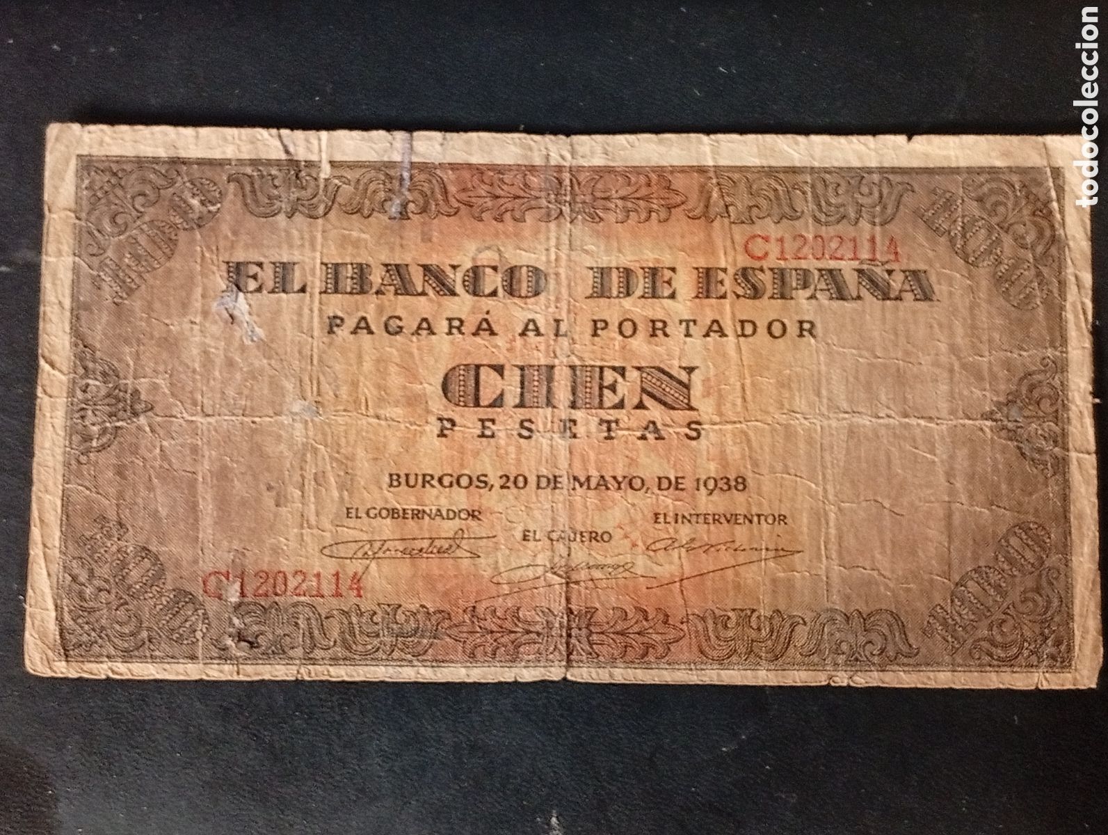 Billetes espa&ntilde;oles: Billete de 100 pesetas guerra civil 1938