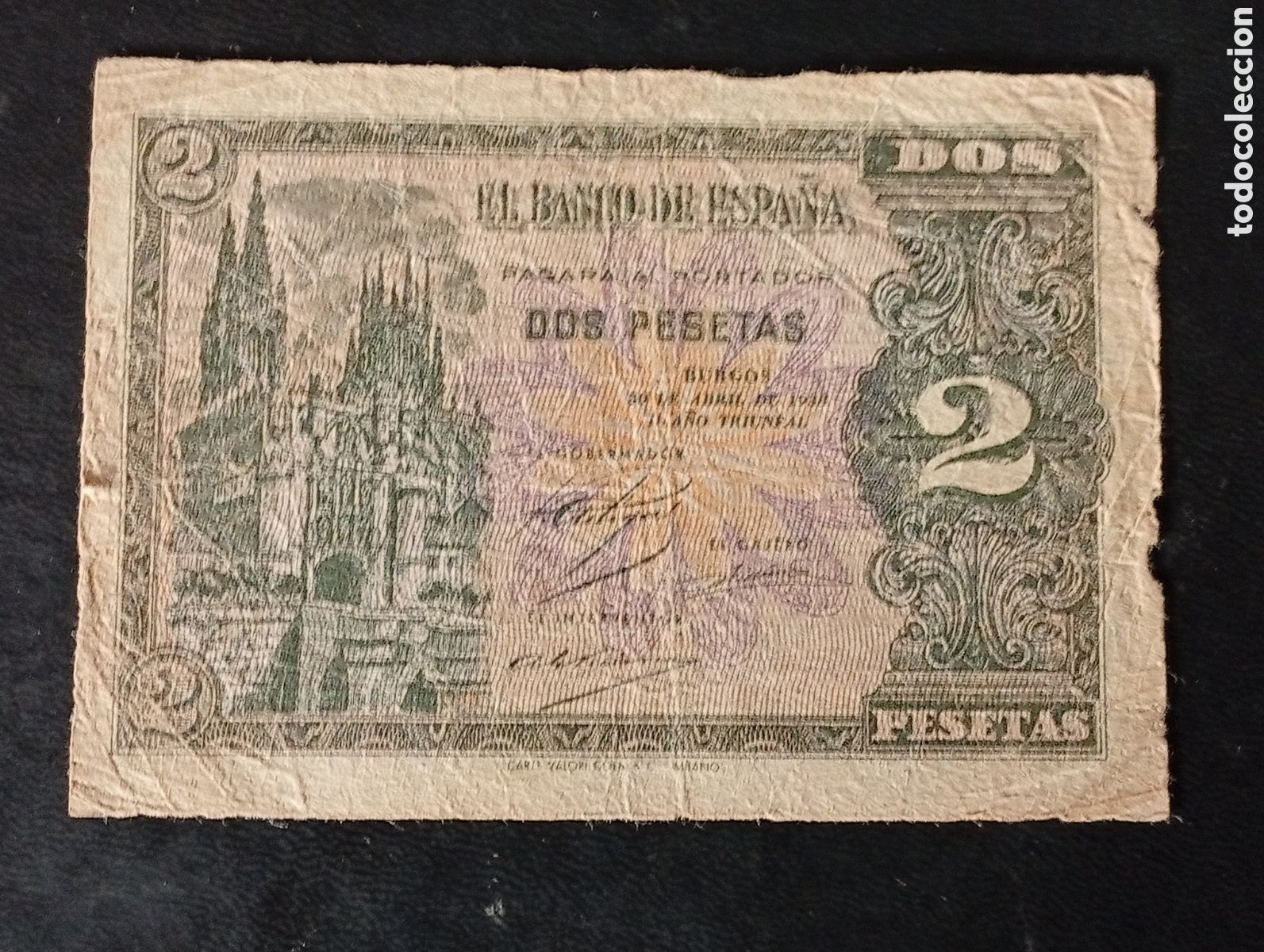 Billetes espa&ntilde;oles: Billete de 2 pesetas guerra civil 1938
