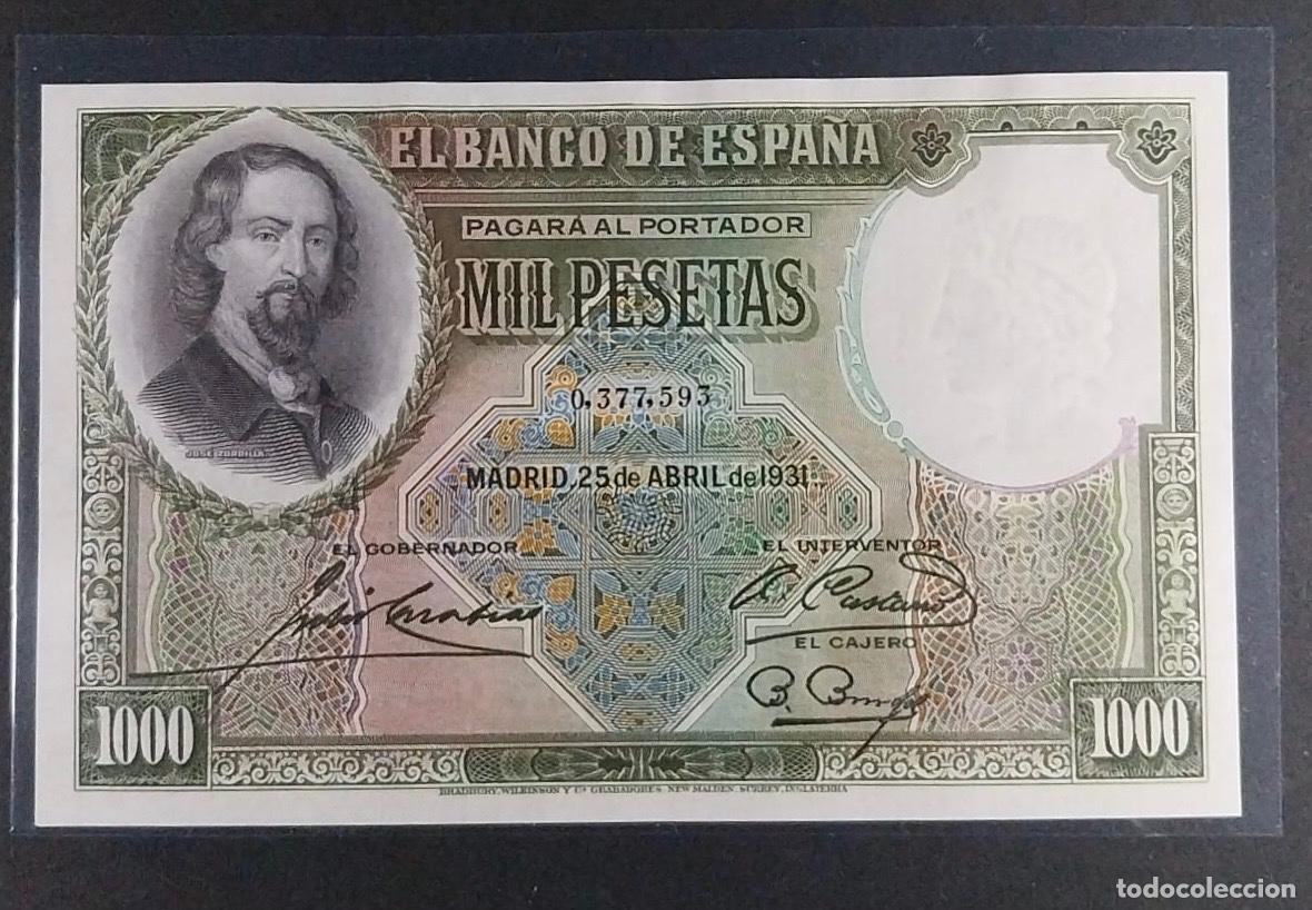 Billetes espa&ntilde;oles: 1000 PESETAS 1931 ZORRILLA SC- CONSERVA TODO EL COLOR Y APRESTO DEL BILLETE