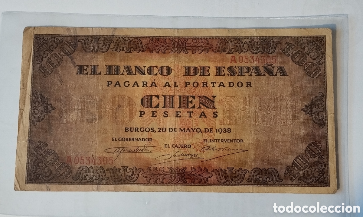 Billetes espa&ntilde;oles: BILLETE 100 PESETAS 1938 - Foto 1
