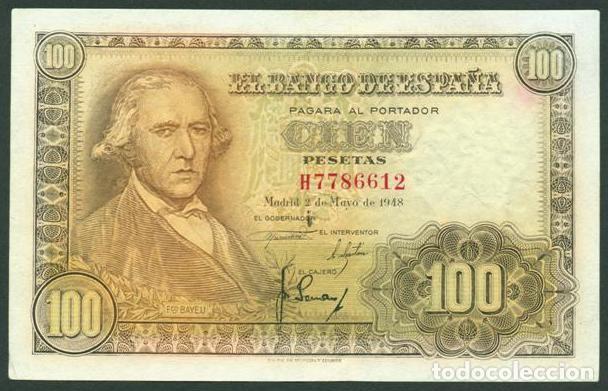 Billetes espa&ntilde;oles: ESPA&Ntilde;A. 100 pesetas pts 1948. Serie H.