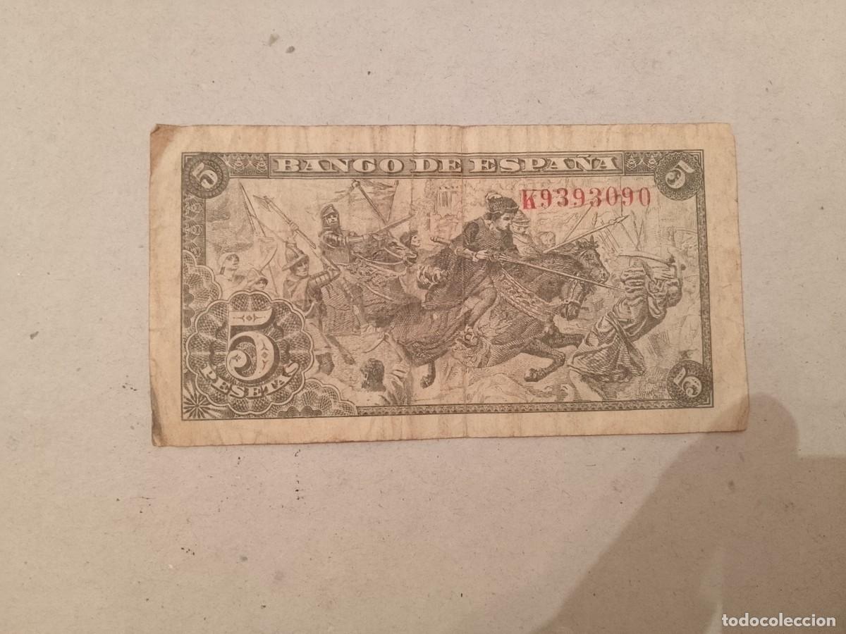 Billetes espa&ntilde;oles: billete 5 pesetas 1945 - Foto 1
