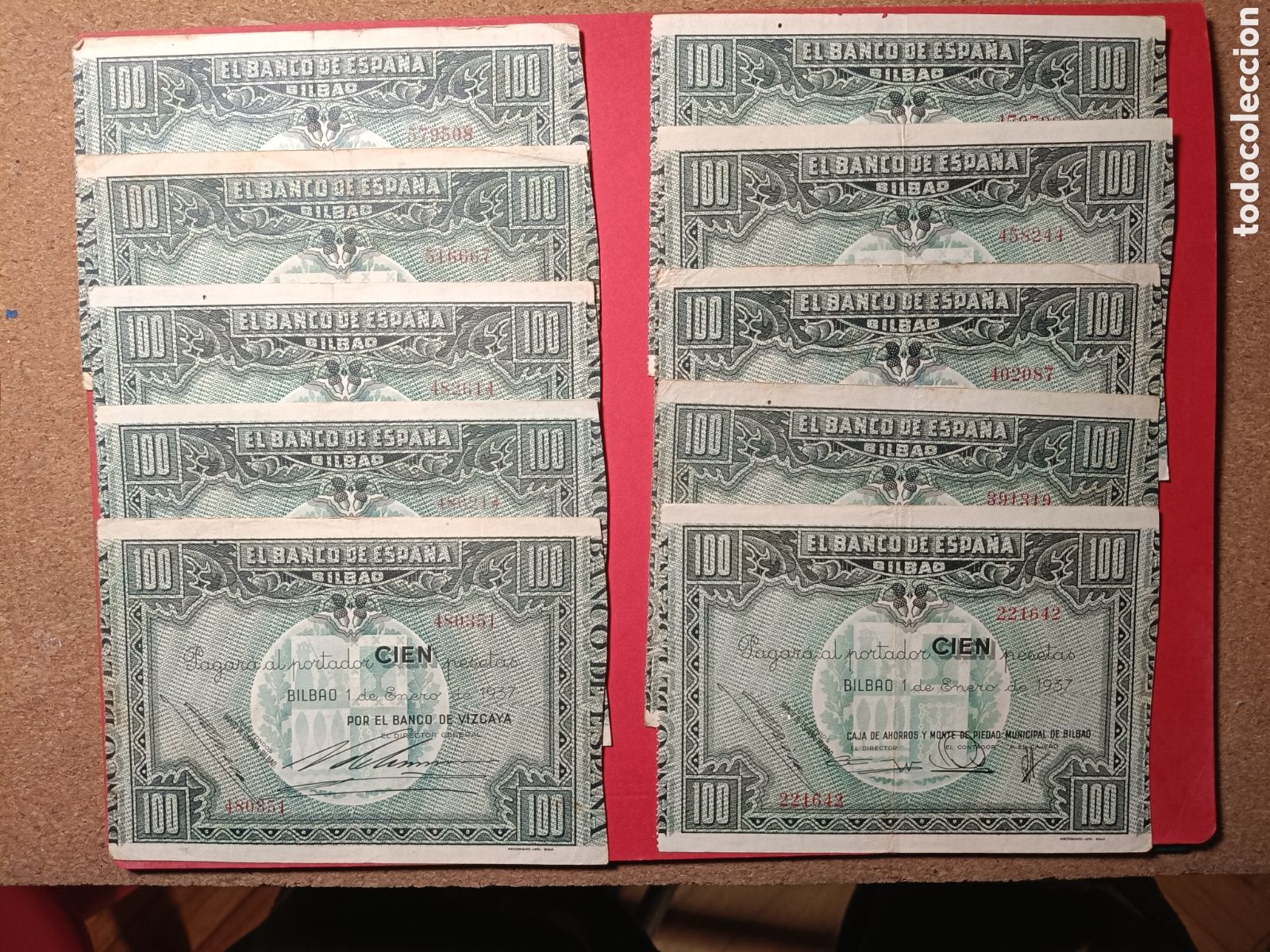Billetes espa&ntilde;oles: Billetes 100 pesetas Bilbao 1937. Lote 10
