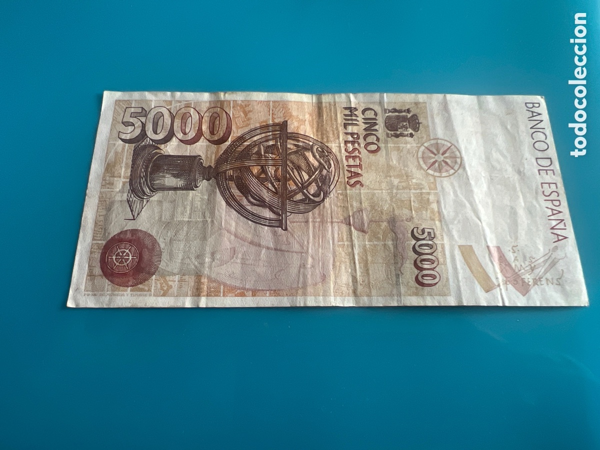 Billetes espa&ntilde;oles: Billete 5000 pesetas 1992 - Foto 2