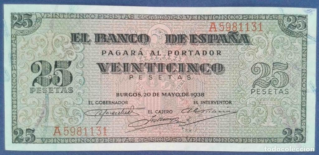 Billetes espa&ntilde;oles: Espa&ntilde;a, 25 Pesetas 1938 - 111a - (EBC / AUNC) [A5981131]