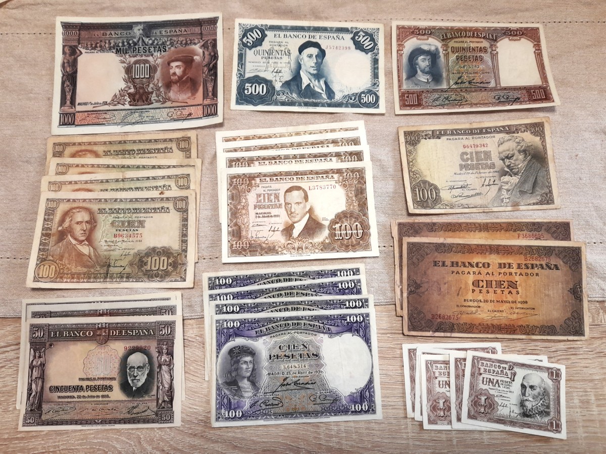 Billetes espa&ntilde;oles: Lote de 28 billetes antiguos Espa&ntilde;oles, alguno Raro. Ver!