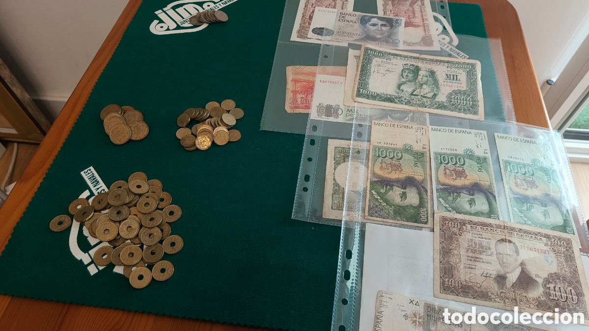 Notas espanholas: Lote monedas y billetes pesetas