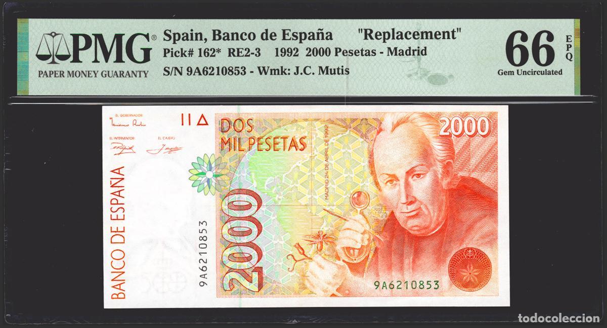 Billetes espa&ntilde;oles: 2000 Pesetas. 24 de Abril de 1992. Serie especial 9A. (Edifil 2021: 482b, Pick: 162*). Muy rara seri