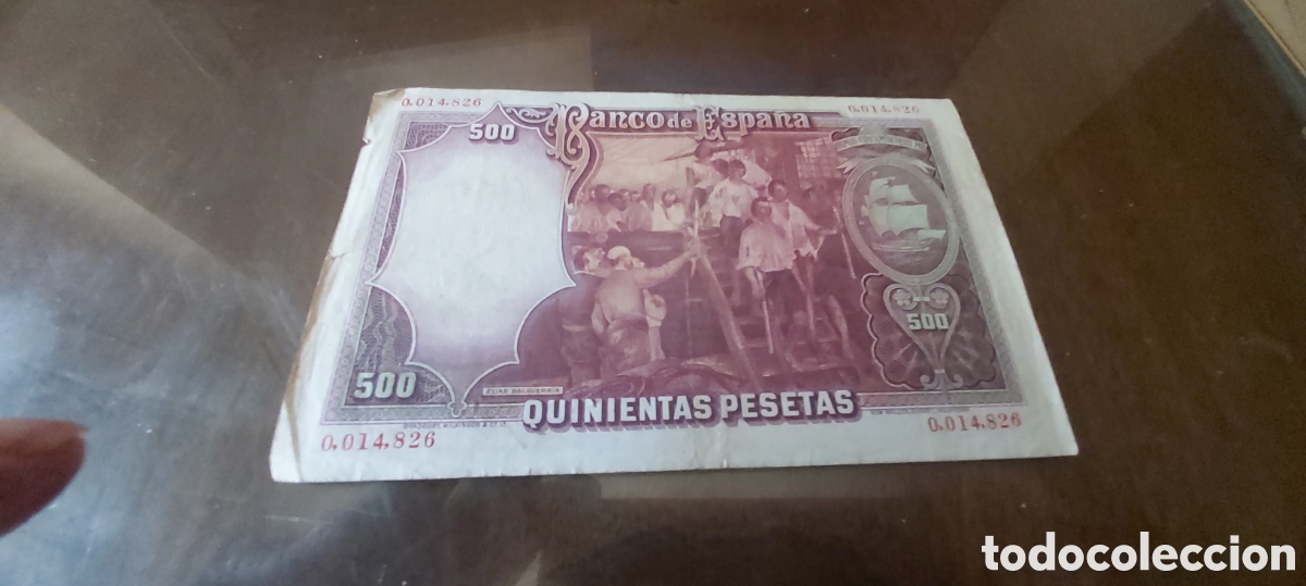 Billetes espa&ntilde;oles: 500 PESETAS 1931 ELCANO - Foto 2