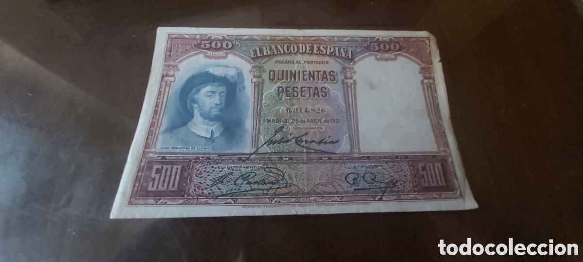 Billetes espa&ntilde;oles: 500 PESETAS 1931 ELCANO - Foto 1