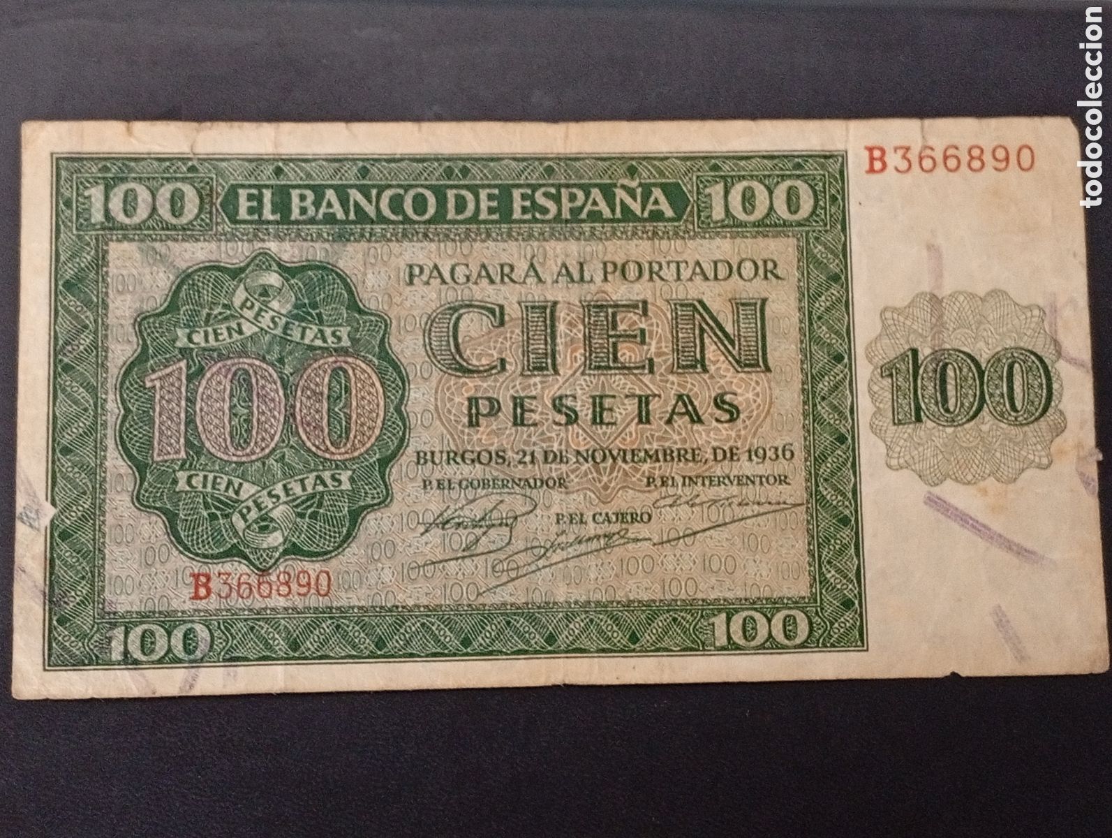 Billetes espa&ntilde;oles: Billete de 100 pesetas 1936 guerra civil