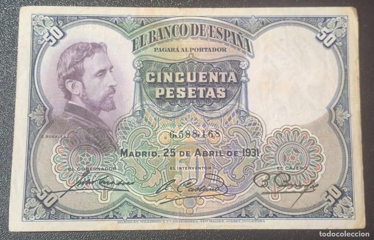Billetes espa&ntilde;oles: ESPA&Ntilde;A 50 Pesetas 1931 Pick-82 (MBC)