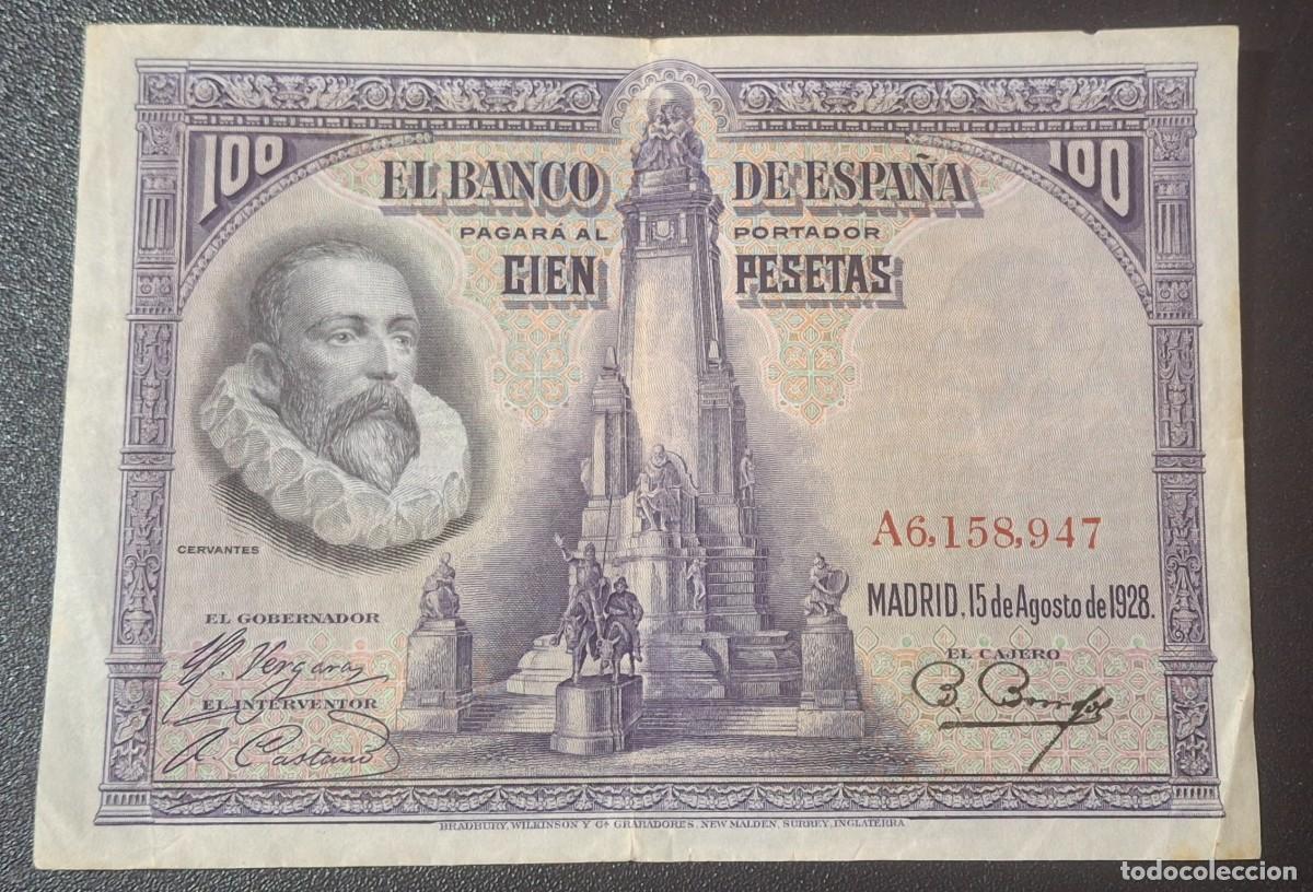 Billetes espa&ntilde;oles: ESPA&Ntilde;A 100 Pesetas 1928 Pick-76a.2 (MBC)
