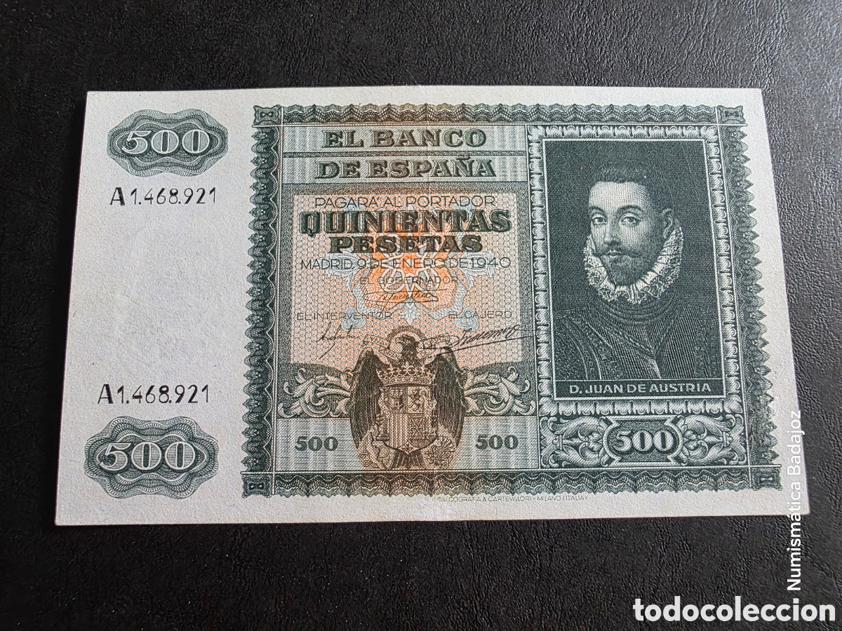 Billetes espa&ntilde;oles: 500 pesetas 1940 Juan de Austria