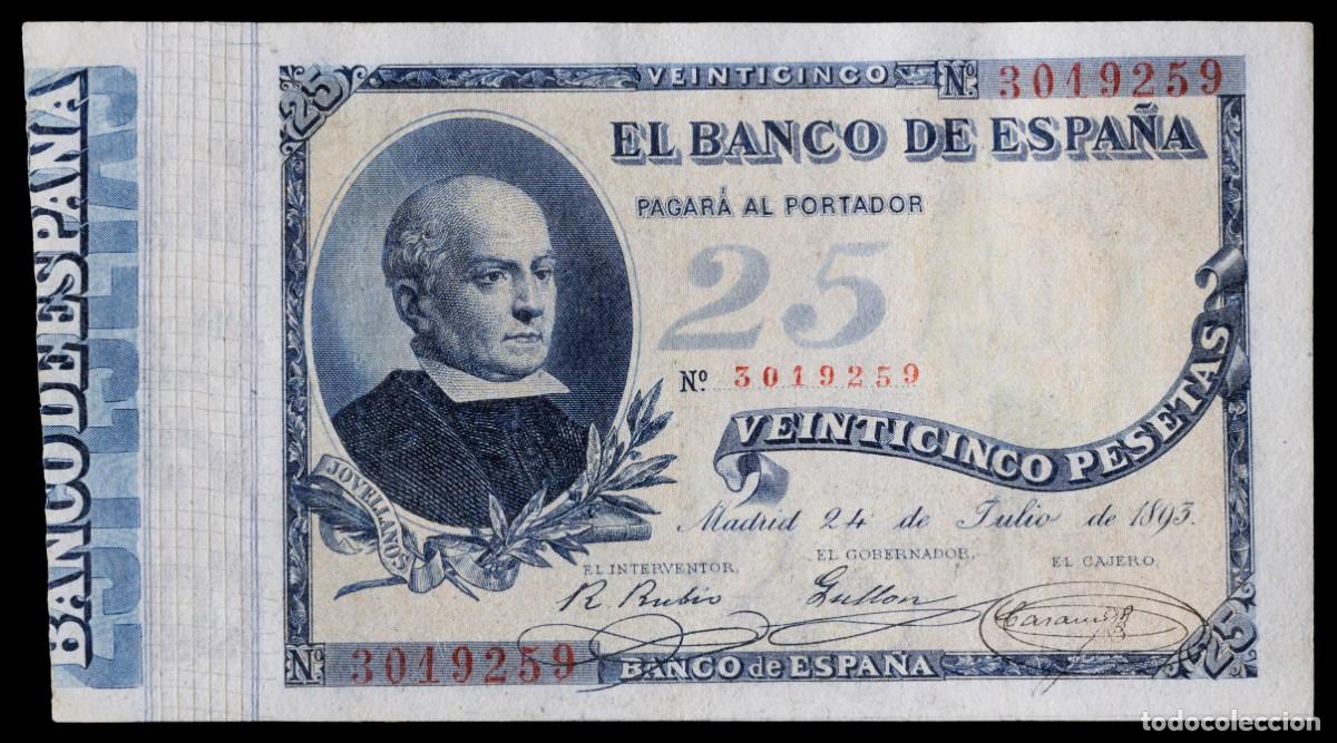 Billetes espa&ntilde;oles: 25 PESETAS 1893 EBC-