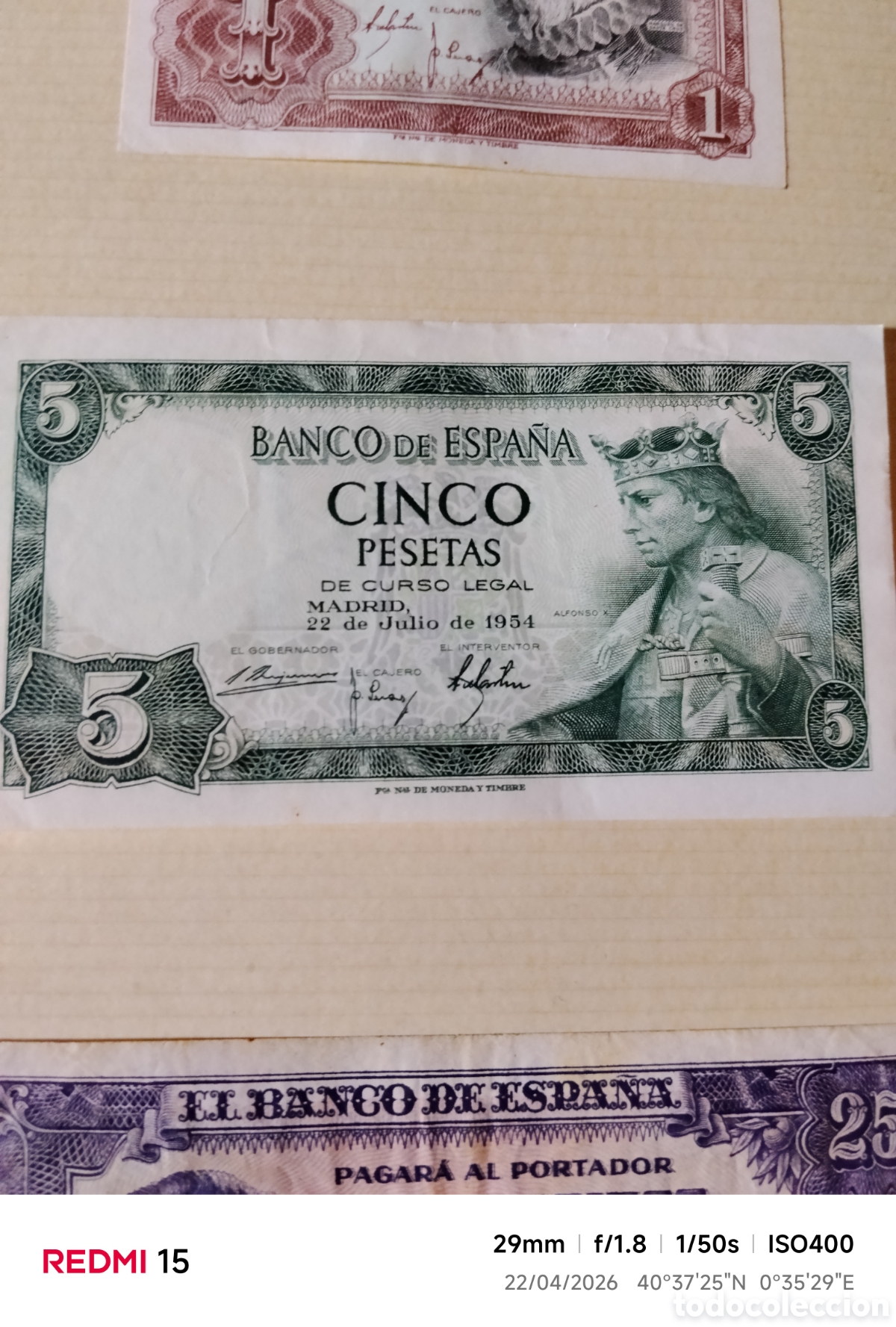 Billetes espa&ntilde;oles: Billetes coleccion antiguos - Foto 2