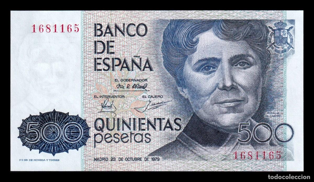 Billetes espa&ntilde;oles: Espa&ntilde;a 500 Pesetas Rosal&iacute;a de Castro 1979 Pick 157 Sin Serie Sc Unc