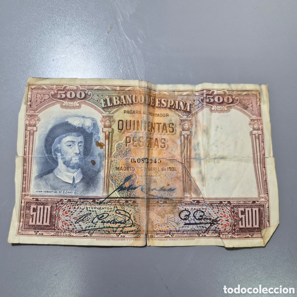 Billetes espa&ntilde;oles: Billete de Espa&ntilde;a a&ntilde;o 1931 500 pesetas