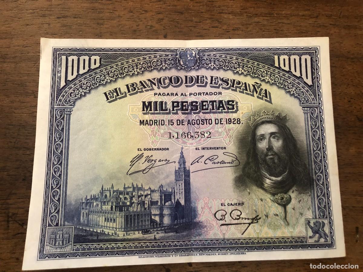 Billetes espa&ntilde;oles: BILLETE 1000 PESETAS 15 DE AGOSTO DE 1928.