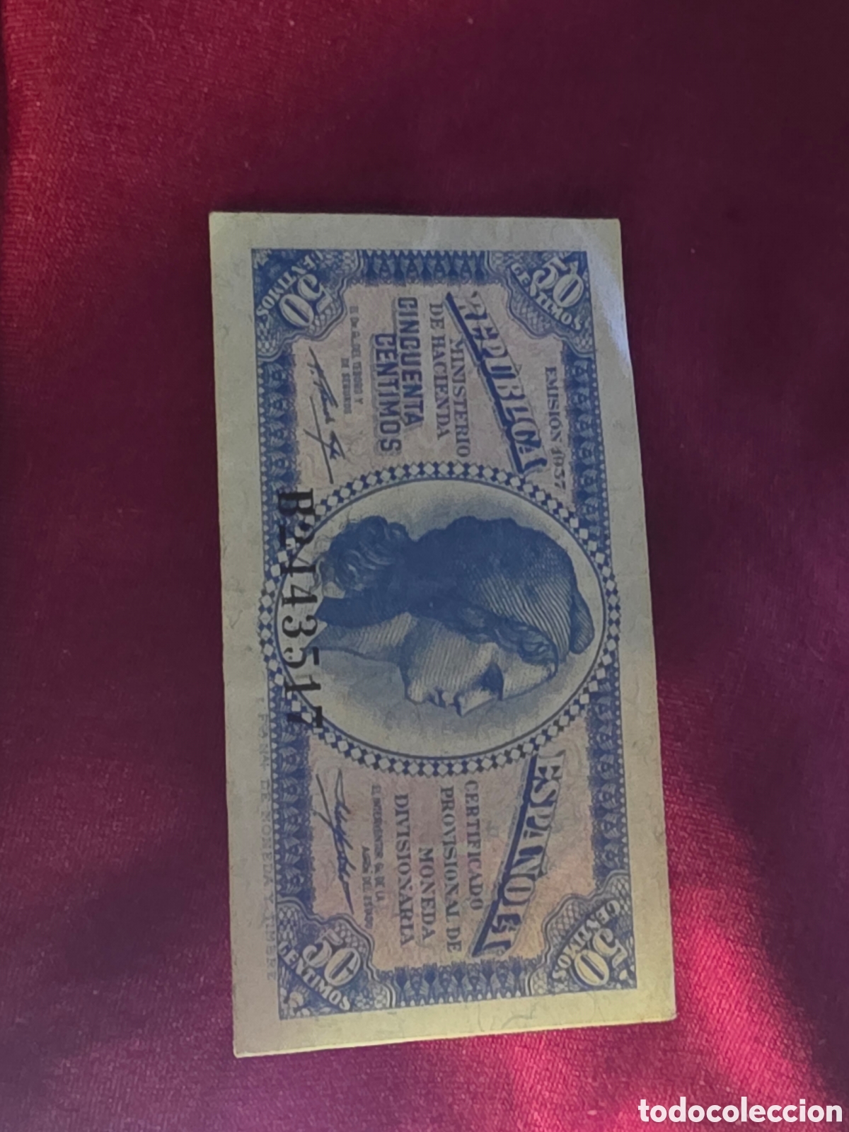 Billetes espa&ntilde;oles: BILLETE 50 CENTIMOS ESPA&Ntilde;A