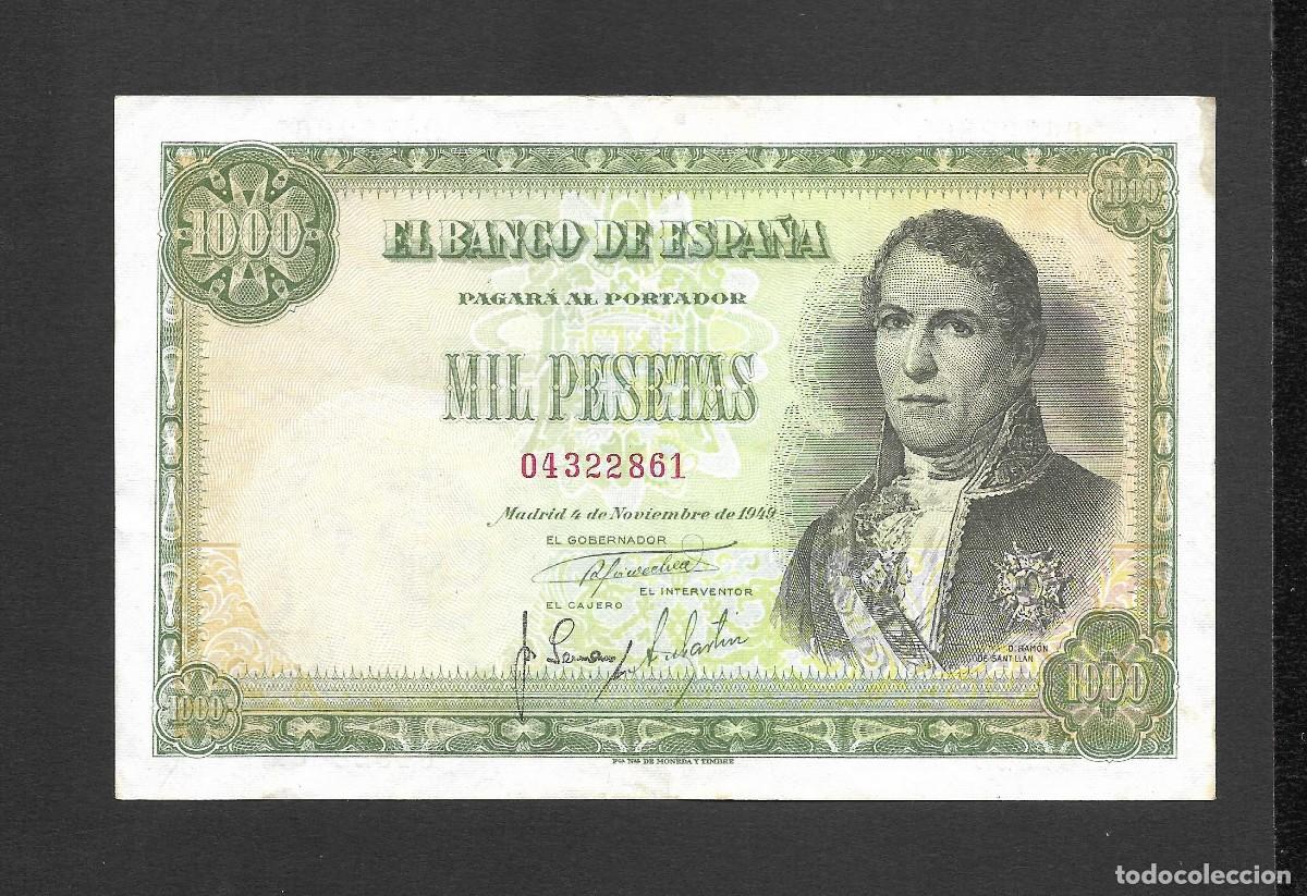 Billetes espa&ntilde;oles: 1000 PESETAS 1949 SIN SERIE MBC+