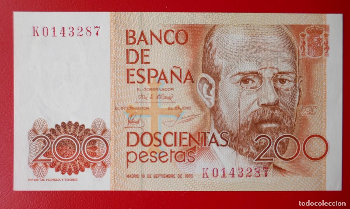 Billetes espa&ntilde;oles: ESPA&Ntilde;A. BILLETE DE 200 PESETAS LEOPOLDO ALAS CLAR&Iacute;N. EN PERFECTO ESTADO. A&Ntilde;O 1980