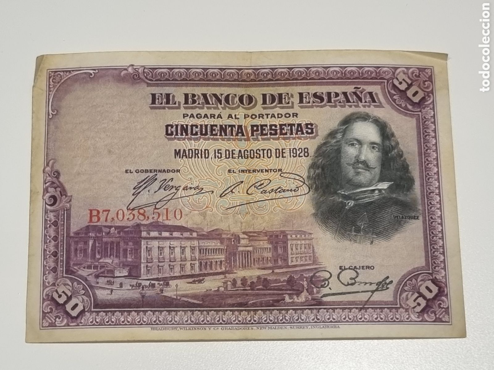 Billetes espa&ntilde;oles: Billete 50 pesetas 1928.