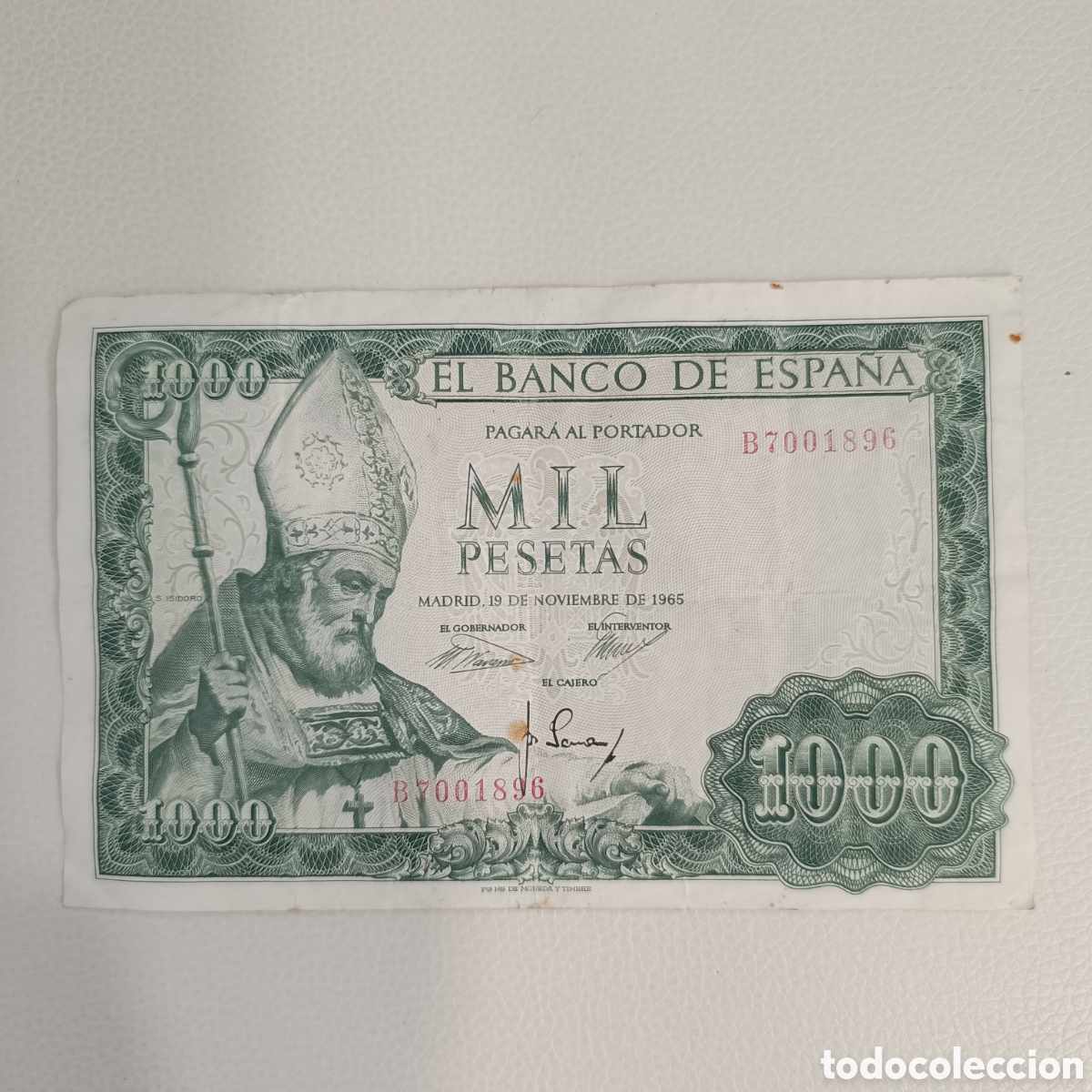 Billetes espa&ntilde;oles: Billete de 1000 pesetas de 1965