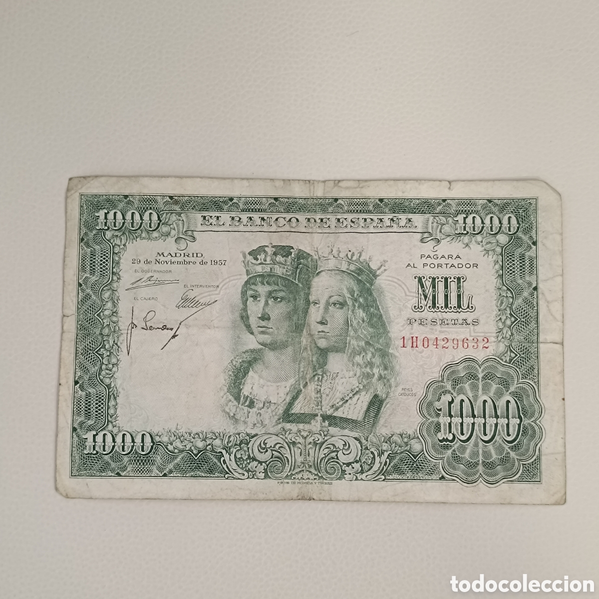 Billetes espa&ntilde;oles: Billete de 1000 pesetas de 1957