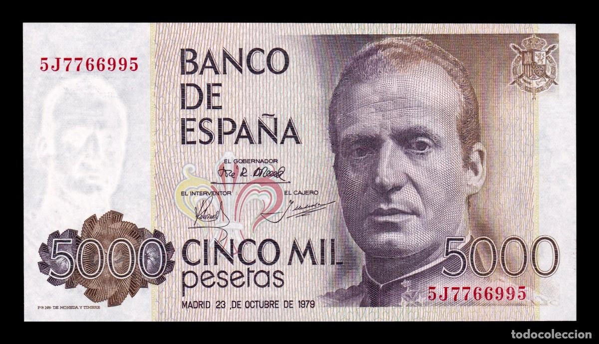 Billetes espa&ntilde;oles: Espa&ntilde;a 5000 Pesetas Juan Carlos I 1979 Pick 160 Con serie Sc Unc