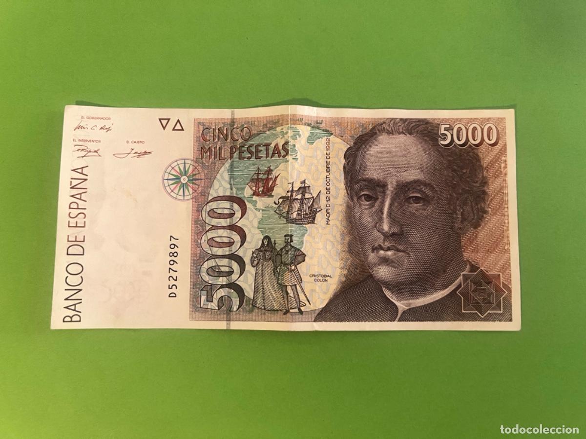 Billetes espa&ntilde;oles: Billete de 5.000 cinco mil pesetas 1992 COL&Oacute;N